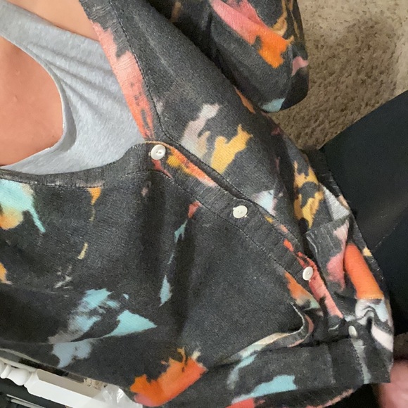 BRODIE SUPERNOVA OVERSIZED CARDIGAN IN ORGANIC WHITE/SUPER NOVA PRINT - Picture 5 of 9